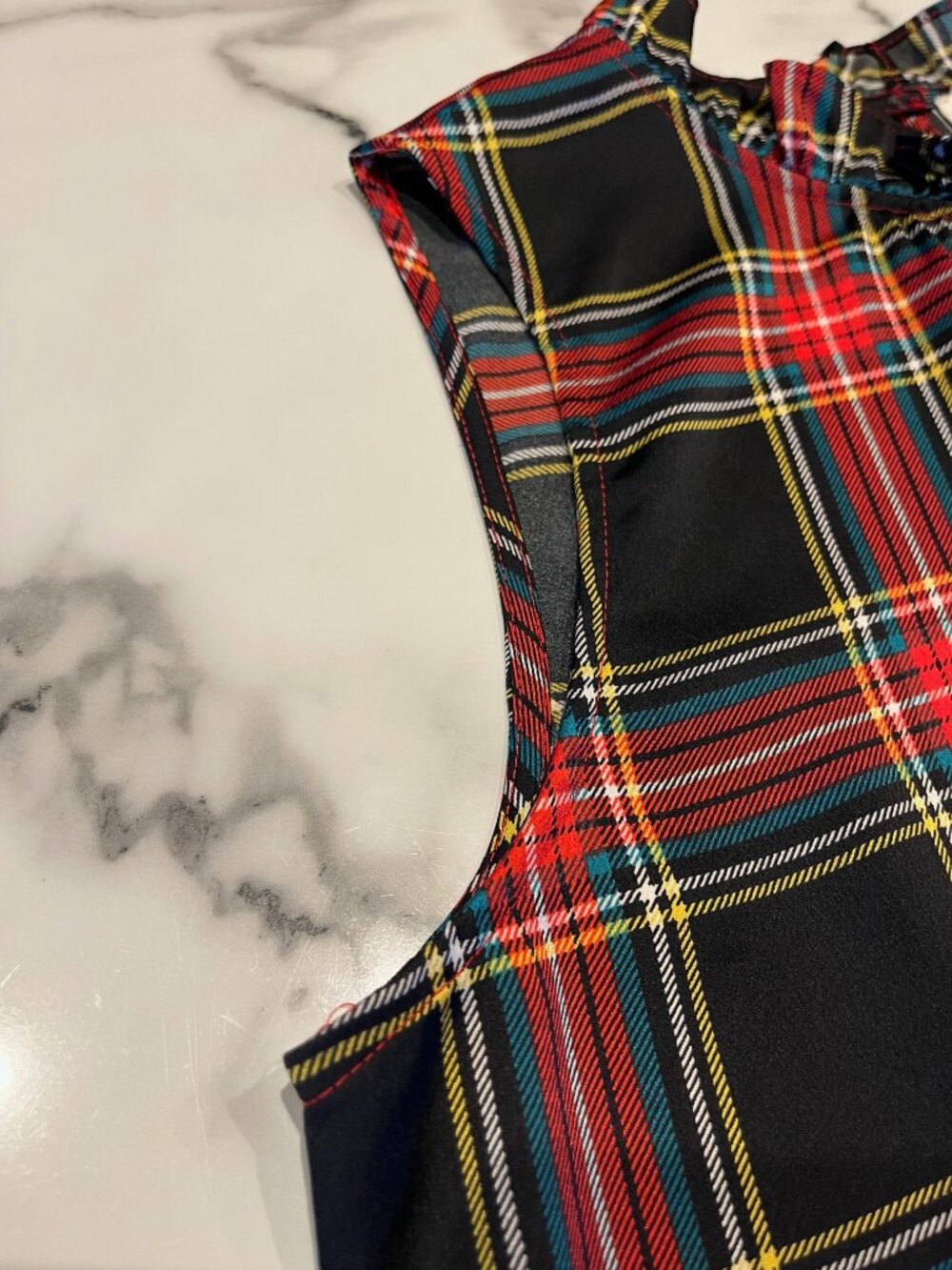 J.Crew Factory Tartan Bow-Neck Top with Ruffles - Medium - Picture 7 of 10
